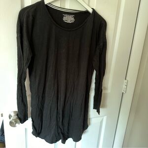 Black Long Sleeve Long Sleep Shirt
